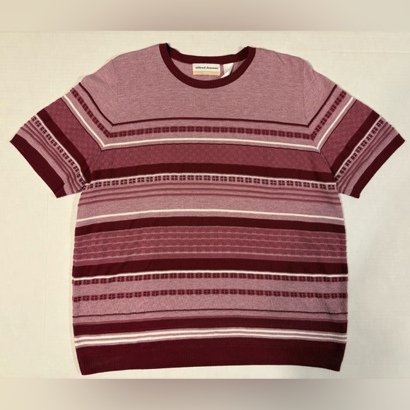 Alfred Dunner red Burgandy stripped short sleeve sweater size 1X - Picture 1 of 4